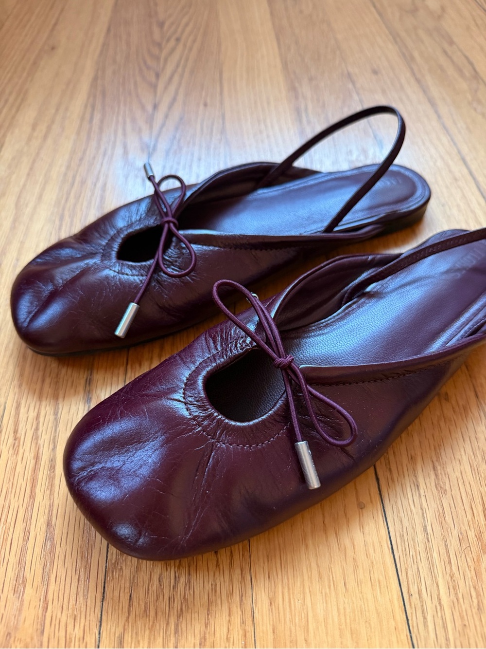 Alohas OLI RIFT BURGUNDY LEATHER BALLET FLATS size 39 - Picture 5 of 5